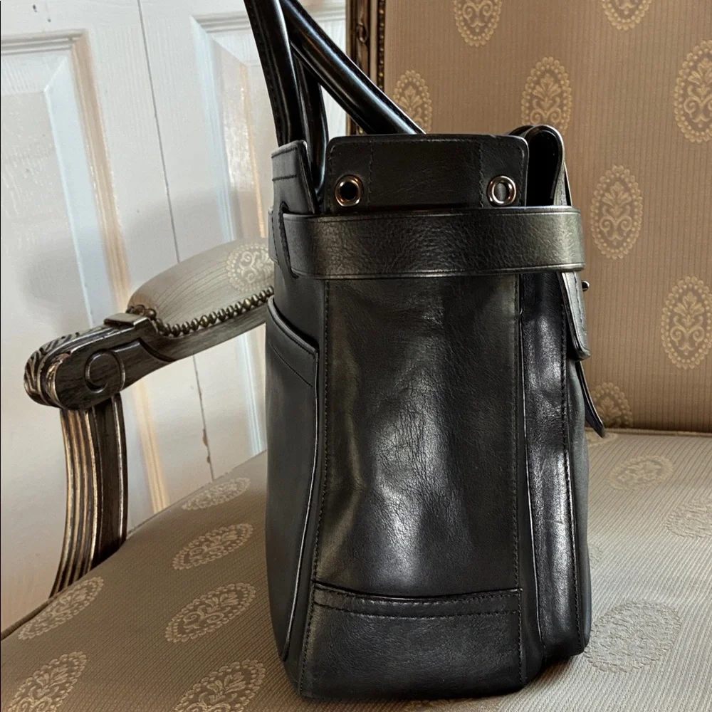 Reed Krakoff Black Leather Structured Briefcase Tote